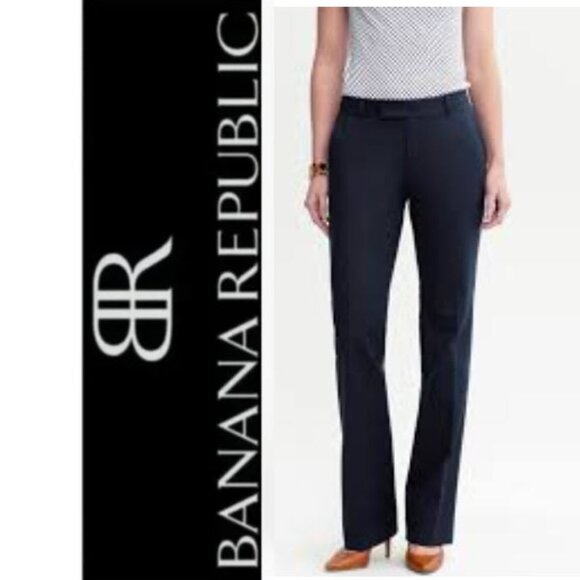 Banana Republic Wool Martini Fit Flare Dress Pants Blue Size 8 Stretch Trouser - Picture 1 of 15